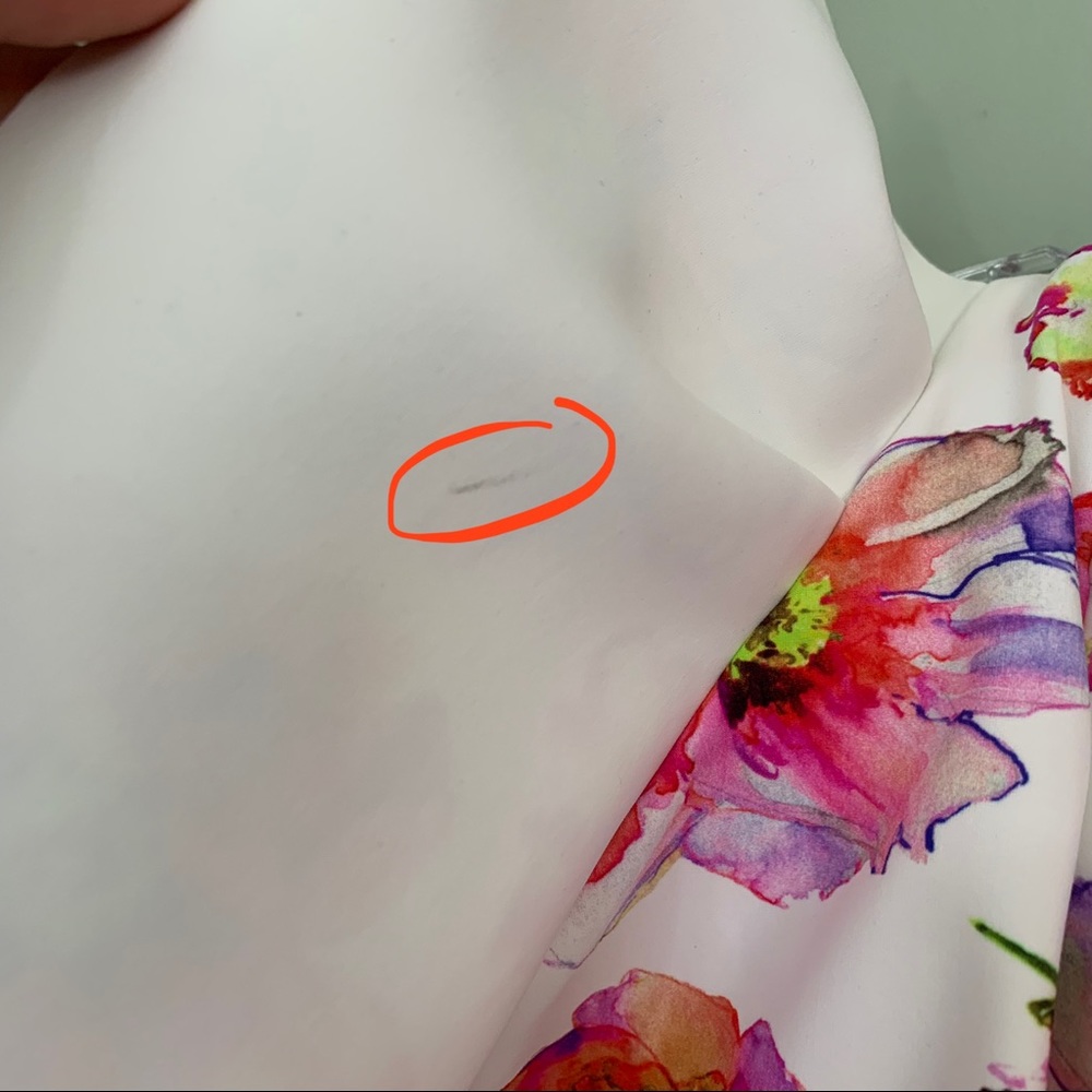 NWT CHIARA BONI Elisse Ruffled One Shoulder Floral Midi Dress Orange Cocktail 10 - Picture 12 of 12